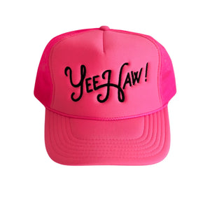 Yee Haw Trucker Hat - Hot Pink