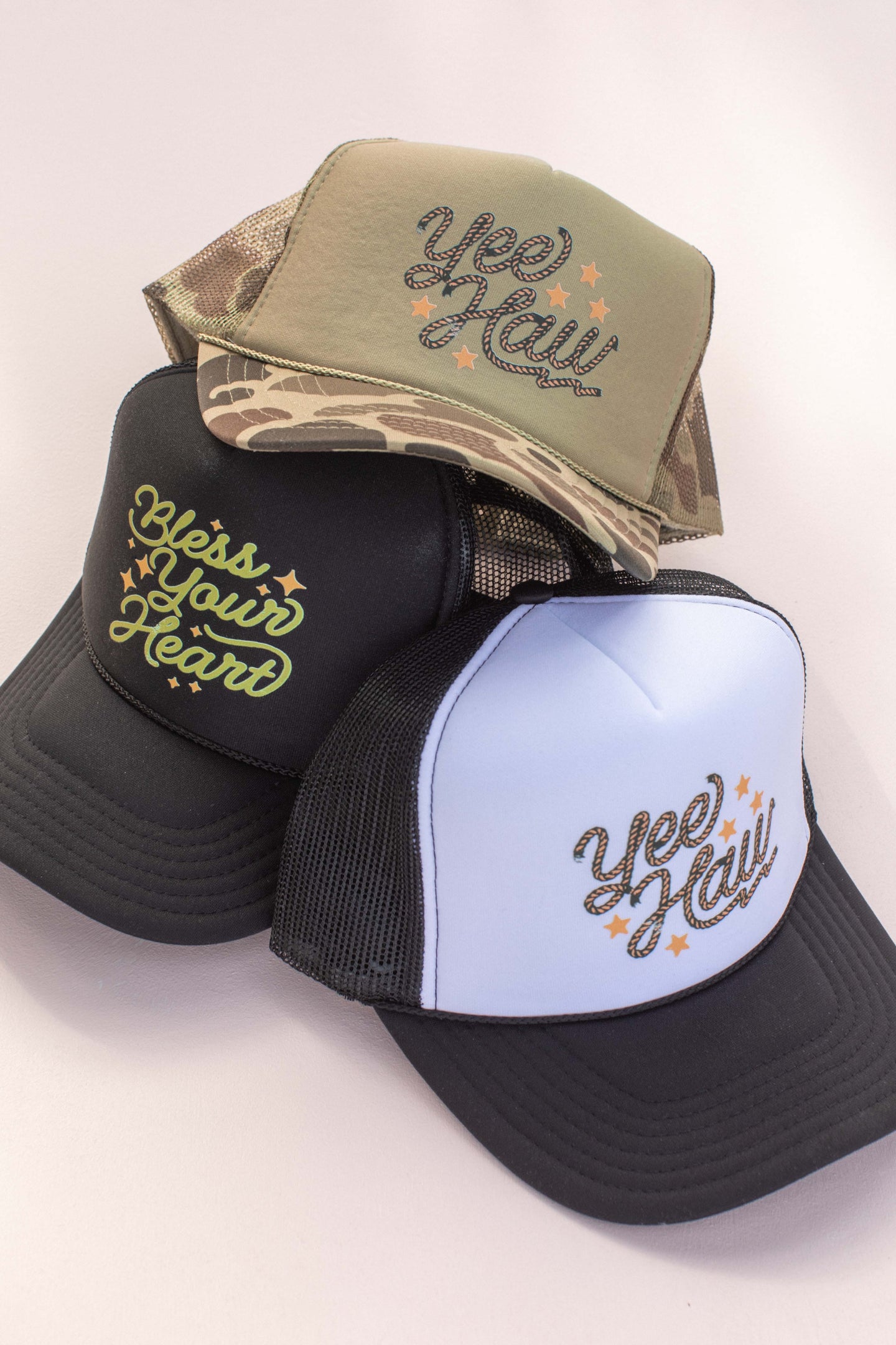 Yee Haw Trucker Hat - Black/White