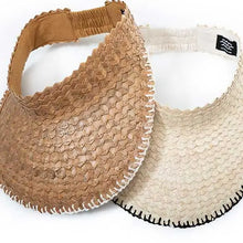 Playa Crochet Straw Visor - Cocoa w/ Trim