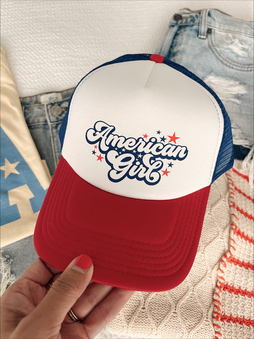 American Girl Trucker Hat - Blue
