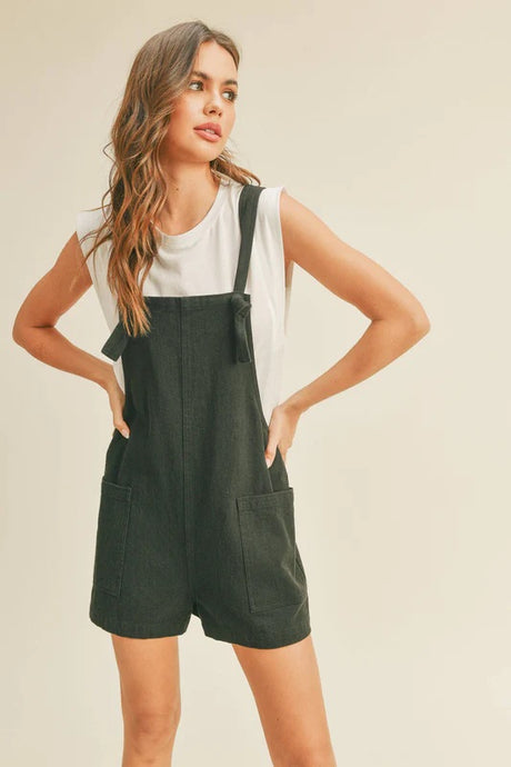 Heart Wants To Stay Shortalls - Black