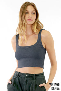 Free To Be Reversible Crop - Denim