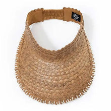 Playa Crochet Straw Visor - Cocoa w/ Trim