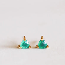 Mini Energy Gem Studs - Green Onyx