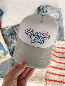 American Girl Trucker Hat - Grey