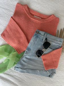 Maggie Knit Sweater - Coral