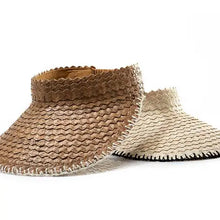 Playa Crochet Straw Visor - Cocoa w/ Trim