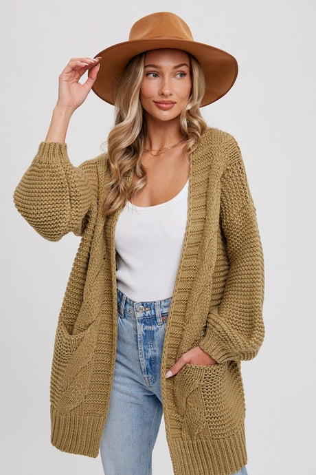 Karma Chunky Knit Cardigan - Sweet Pea