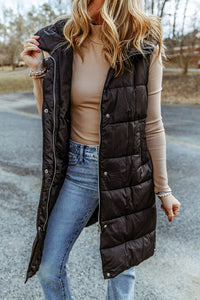 Lacrosse Long Puffer Vest - Black