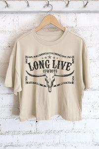 Long Live Long Crop Tee - Stone