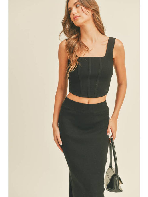 In The Moment Knit Tank - Black