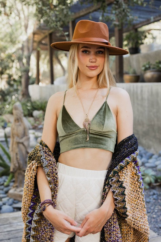 O’Hara Velvet Bralette - Olive