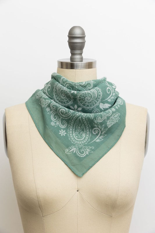 Patsy Paisley Bandana - Sage