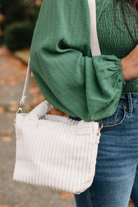 Andy Corduroy Bucket Bag - Ivory