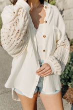 Raquel Crochet Sleeve Button Down - Cream