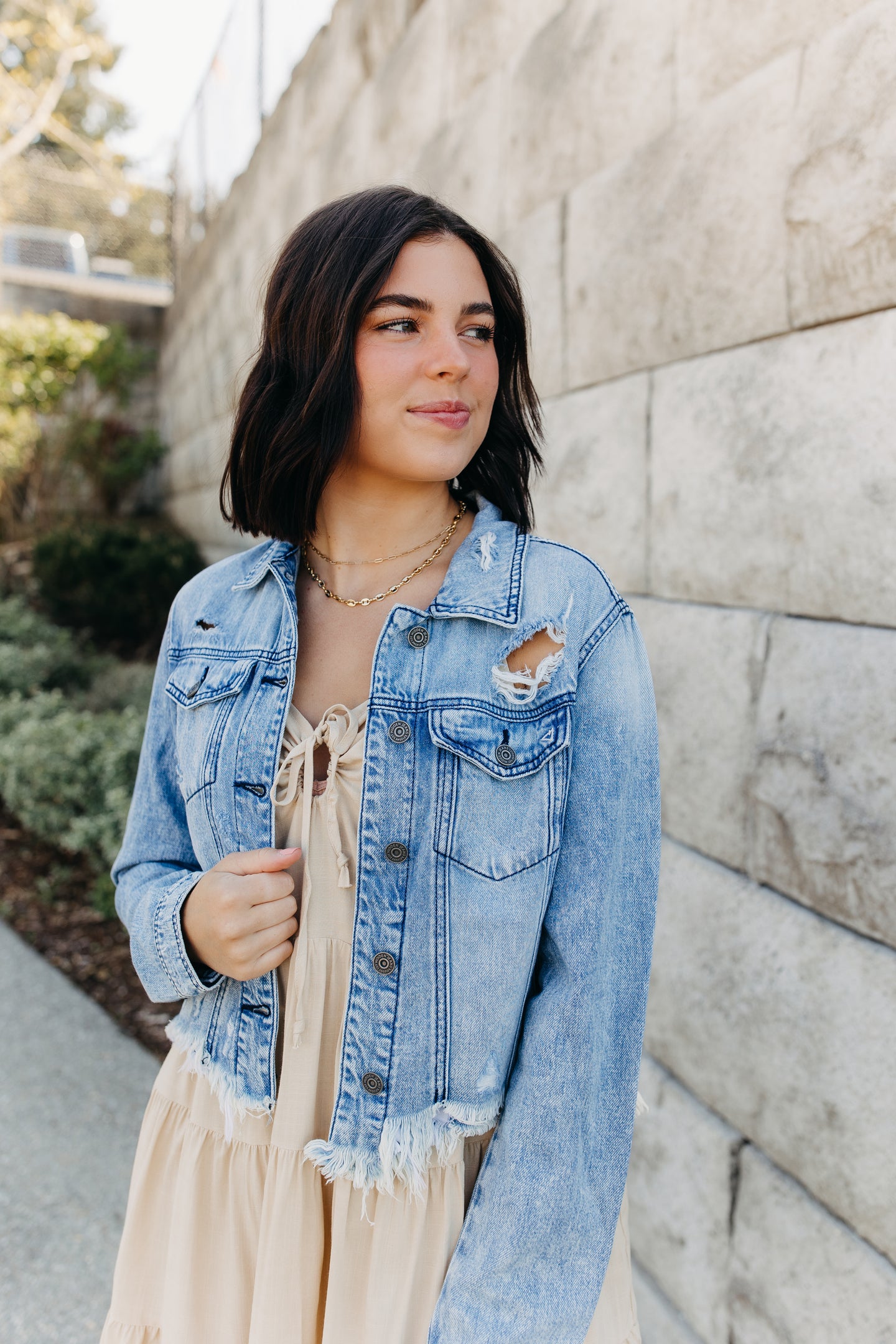 Hayes Distressed Denim Jacket -Light Wash the golden shop online Hayes Distressed Denim Jacket -Light Wash the golden shop online