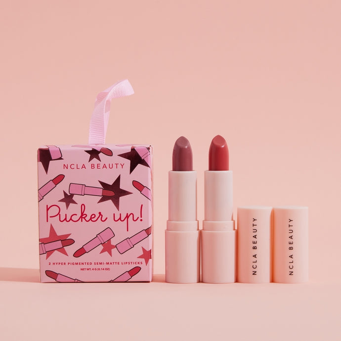 Pucker Up Pink Lipstick Holiday Gift Set