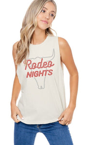 Rodeo Nights Tank - Bone