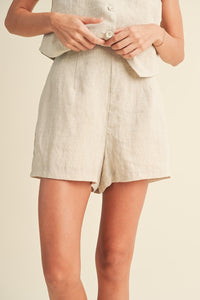 Meryl Linen Tuxedo Shorts