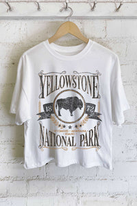 Yellowstone Park Long Crop Tee - Ivory
