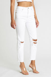 Ally Ultra High Rise Crop Jean - White Picket