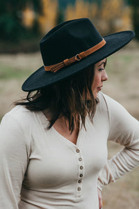 Carmen Brimmed Hat - Black