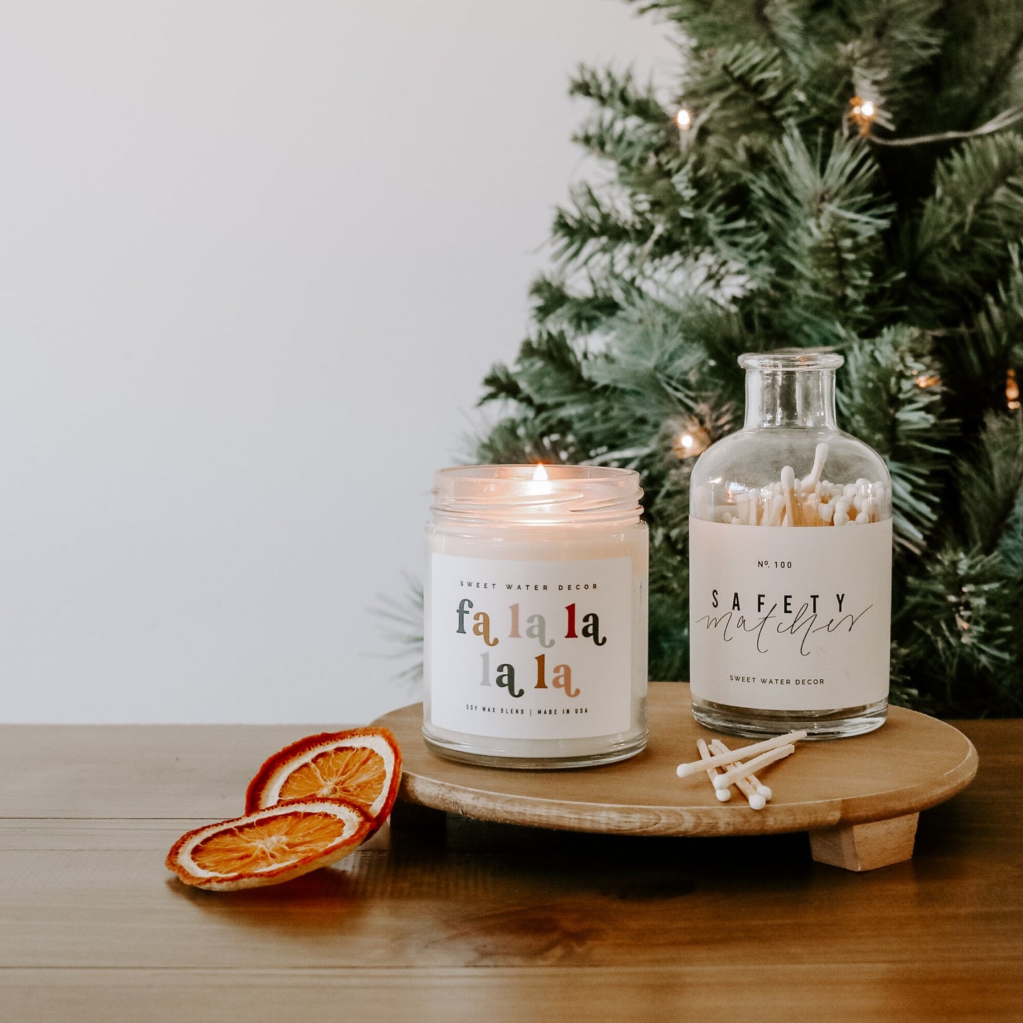 Fa La La La La Festive Candle