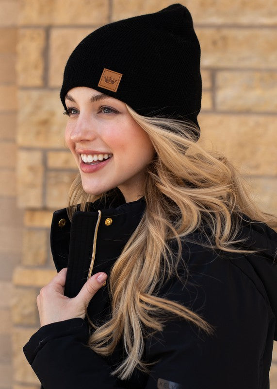 Gold Bar Beanie - Black