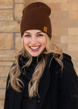 Gold Bar Beanie - Brown