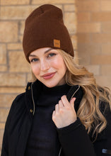 Gold Bar Beanie - Brown