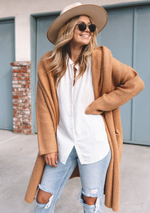 Joplin Pocketed Sweater Trench - Camel