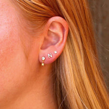 Initial + Crystal Stud Earring Set