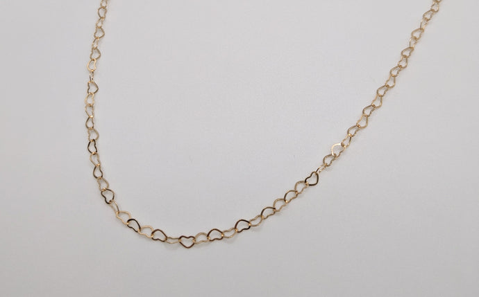 Tiny Hearts Chain Necklace - Gold