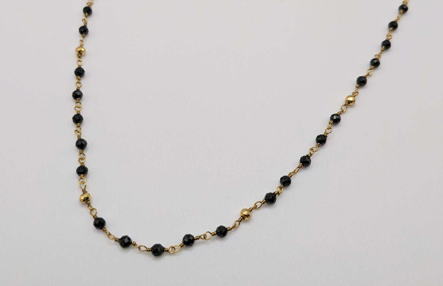 Good Karma Double Necklace - Onyx Pyrite Gold