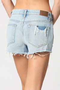 Perry Mid-Rise Cut Offs - Light Wash
