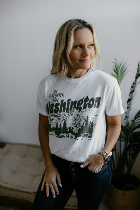 Evergreen State Tee - White