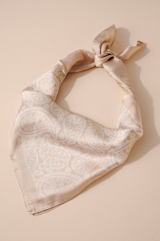 Ballerini Silky Bandanna Scarf - Beige