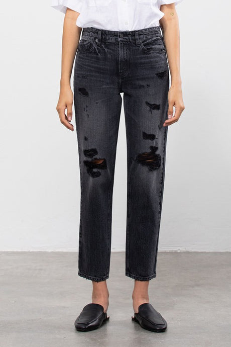 Brett Vintage Boyfriend Jeans - Charcoal