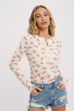 Ditzy Floral Henley - Rose
