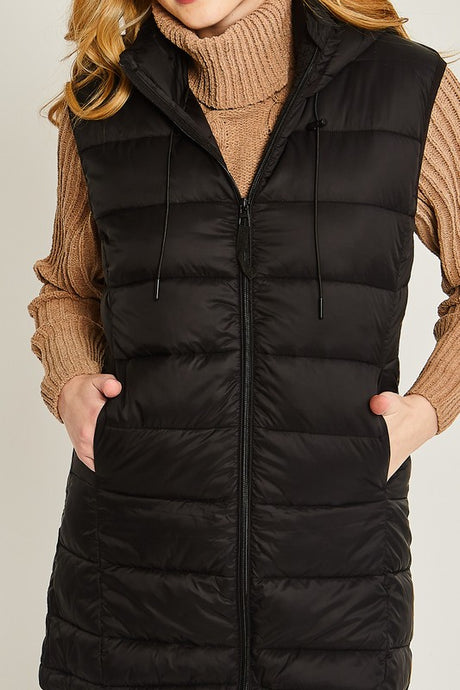 Gold Mine Hooded Vest - Black