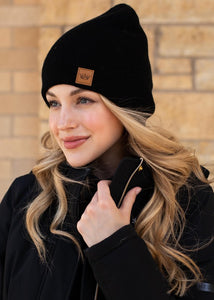 Gold Bar Beanie - Black