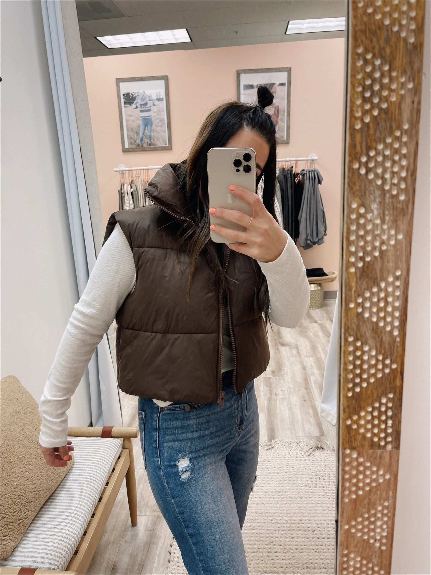Bravern Midi Puffer Vest - Chocolate