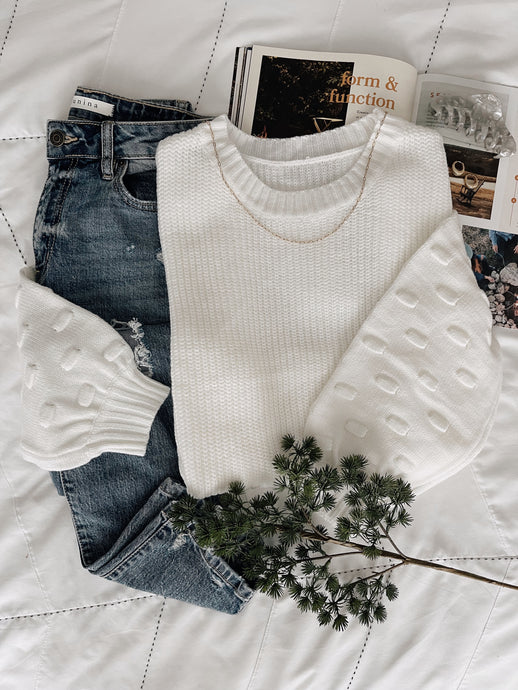 Made For You Knit Sweater - Ivory