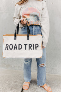 Road Trip Canvas Tote - Ivory