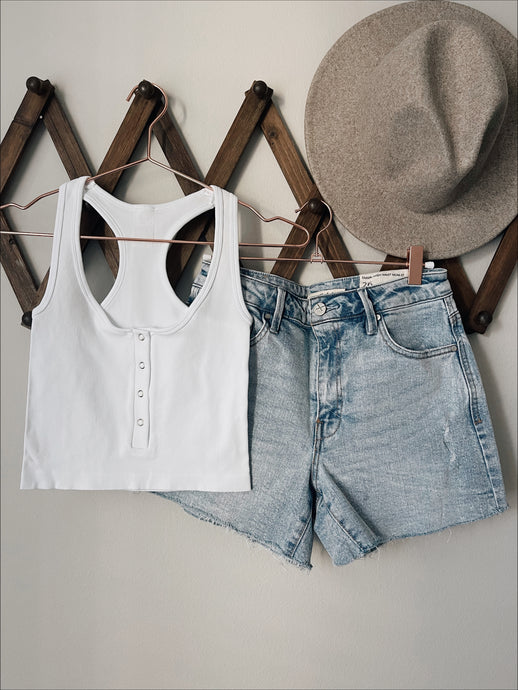 Ayla Racer Back Tank - Ivory