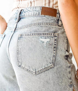 Sofie Mom Cut Offs - Denim