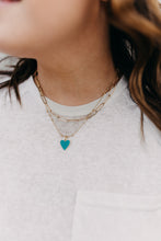 Your Heart + Mine Charm Necklace - Teal