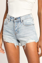 Kenzie Mid-Rise Cut Offs - Denim