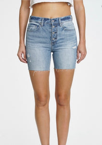 Kailey Denim Shorts - Exposed Button