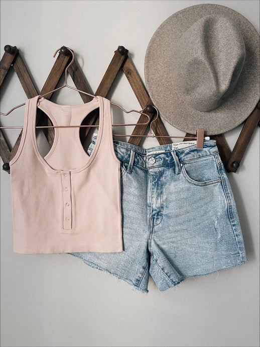 Ayla Racer Back Tank - Rose
